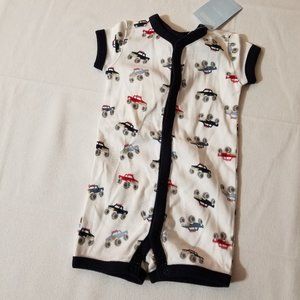 Gymboree Monster Truck Fan 0-3 month Pajama outfit NWT